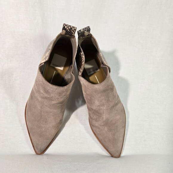 DOLCE VITA Sonni Boho Tan Suede/Snakeskin Ankle Booties Size 8.5 Exc. Condition! - Picture 7 of 16